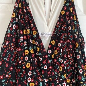 BCBG Maxi Dress - Black Floral Dress - Good condition